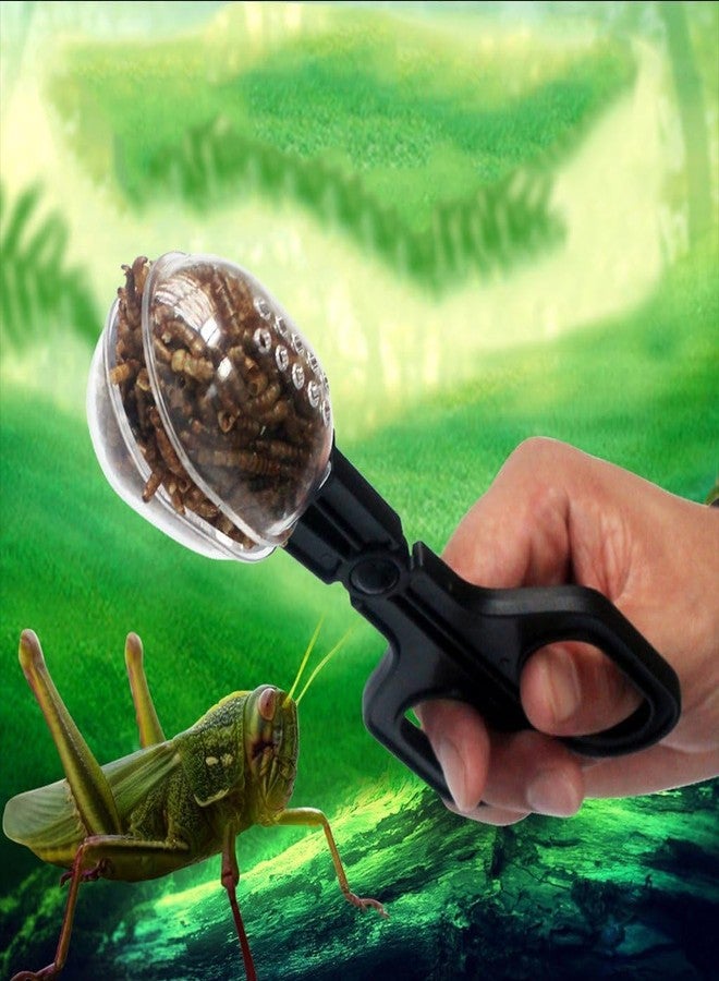 Zhuluck Black Reptiles Feeding Scooper Poop Cleaning Clamp Spoon-shaped Tips Feeder Tweezers Aquarium Tank and Terrarium Cleaning Tool,For Snakes Lizard Tarantulas Reptile Supplies Reptiles and Amphibians - Image 4